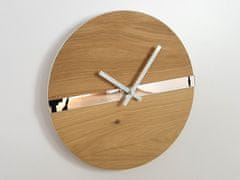 ModernClock Nástěnné hodiny Oak Mirror hnědé