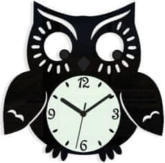 ModernClock Nástěnné hodiny Owl černé