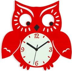 ModernClock Nástěnné hodiny Owl červené