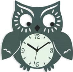 ModernClock Nástěnné hodiny Owl šedé