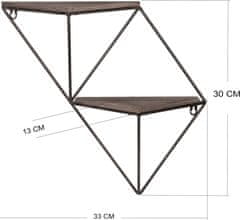 Kalune Design Nástěnná dvojpolička Wro smrk/černá