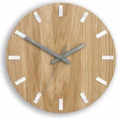 ModernClock Nástěnné hodiny Simple Oak hnědo-bílé