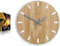 ModernClock Nástěnné hodiny Simple Oak hnědo-bílé