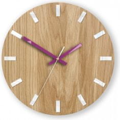 ModernClock Nástěnné hodiny Simple Oak hnědo-fialové