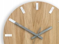 ModernClock Nástěnné hodiny Simple Oak hnědo-bílé