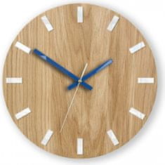 ModernClock Nástěnné hodiny Simple Oak hnědo-modré