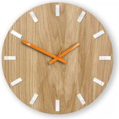 ModernClock Nástěnné hodiny Simple Oak hnědo-oranžové