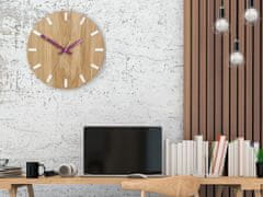 ModernClock Nástěnné hodiny Simple Oak hnědo-fialové