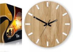 ModernClock Nástěnné hodiny Simple Oak hnědo-černé