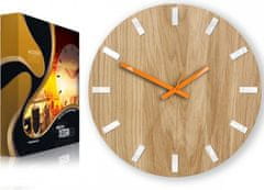 ModernClock Nástěnné hodiny Simple Oak hnědo-oranžové