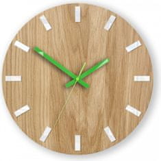 ModernClock Nástěnné hodiny Simple Oak hnědo-zelené