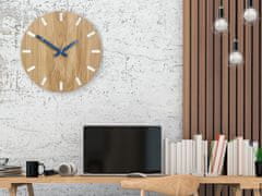 ModernClock Nástěnné hodiny Simple Oak hnědo-modré