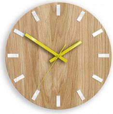 ModernClock Nástěnné hodiny Simple Oak hnědo-žluté