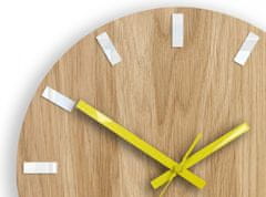 ModernClock Nástěnné hodiny Simple Oak hnědo-žluté