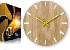 ModernClock Nástěnné hodiny Simple Oak hnědo-žluté