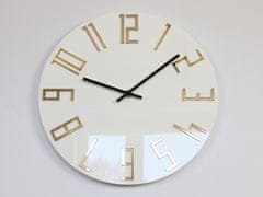 ModernClock Nástěnné hodiny Slim Gold bílé