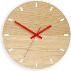 ModernClock Nástěnné hodiny Solo Wood hnědo-červené