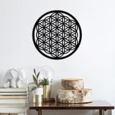 Wallity Nástěnná kovová dekorace FLOWER OF LIFE černá