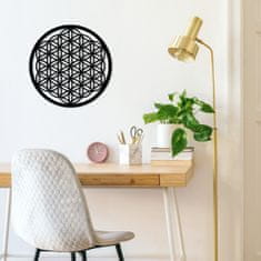 Wallity Nástěnná kovová dekorace FLOWER OF LIFE černá