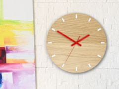 ModernClock Nástěnné hodiny Solo Wood hnědo-červené