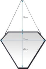 HOMEDE Nástěnné zrcadlo Mina černé, velikost 55x5x46