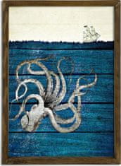 Wallity Nástěnný obraz Octopus 50x70 cm modrý