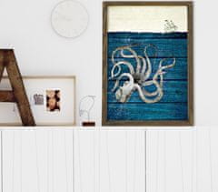 Wallity Nástěnný obraz Octopus 50x70 cm modrý