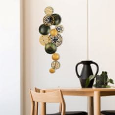 Wallity Nástěnná kovová dekorace BUBBLES 90 cm černá/zlatá