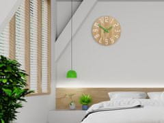 ModernClock Nástěnné hodiny Slim hnědo-zelené