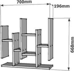 Kalune Design Nástěnná police FLOWARO 70 cm ořech
