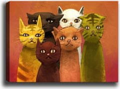 Wallity Obraz na plátně Cat family 50x70 cm