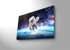 Wallity Obraz s LED osvětlením ASTRONAUT VE VESMÍRU 45 x 70 cm