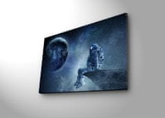 Wallity Obraz s LED osvětlením ASTRONAUT VE VESMÍRU II 45 x 70 cm