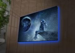 Wallity Obraz s LED osvětlením ASTRONAUT VE VESMÍRU II 45 x 70 cm