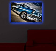 Hanah Home Obraz s led osvětlením Chevrolet Bel Air 70x45 cm