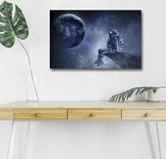 Wallity Obraz s LED osvětlením ASTRONAUT VE VESMÍRU II 45 x 70 cm