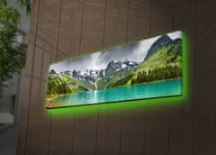 Wallity Obraz s LED osvětlením JEZERO V HORÁCH 5 30 x 90 cm