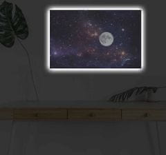 Wallity Obraz s LED osvětlením BAREVNÉ NEBE S MĚSÍCEM 45 x 70 cm