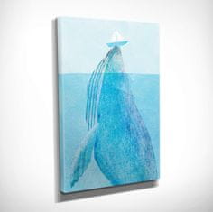 Wallity Obraz WHALE 30x40 cm modrý