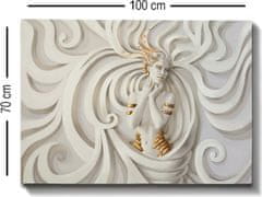 Wallity Obraz WHITE AND GOLD STATUE 70 x 100 cm