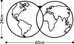 Wallity Nástěnná dekorace World Map Globe černá