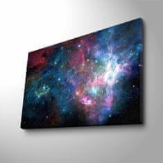 Wallity Obraz s LED osvětlením BAREVNÁ GALAXIE 45 x 70 cm