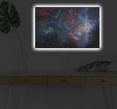 Wallity Obraz s LED osvětlením BAREVNÁ GALAXIE 45 x 70 cm