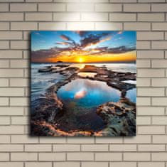 Wallity Obraz s LED osvětlením JEZERO V ZÁPADU SLUNCE 19 40 x 40 cm