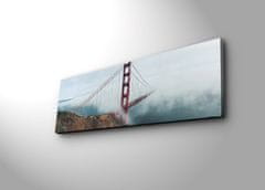 Wallity Obraz s LED osvětlením GOLDEN GATE V MLZE 64 30 x 90 cm