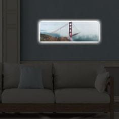 Wallity Obraz s LED osvětlením GOLDEN GATE V MLZE 64 30 x 90 cm