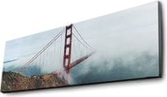 Wallity Obraz s LED osvětlením GOLDEN GATE V MLZE 64 30 x 90 cm