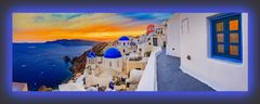 Wallity Obraz s LED osvětlením SANTORINI 30 x 90 cm