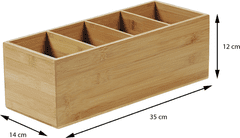 Dekorstyle Organizér na příbory a ubrousky ORGANIZED 14x35x12 cm bambus