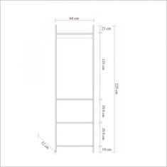 Hanah Home Otevřená šatní skříň Dynamic 225 cm borovice atlantská